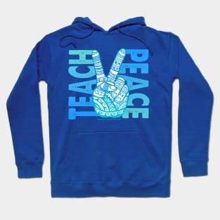 Teach Peace - Polynesian, Boho Peace Sign Hoodie